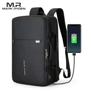 Mark Ryden Man Backpack Fit 17 inch Laptop USB Recharging Multi-layer Space Travel Male Bag Anti-thief Mochila